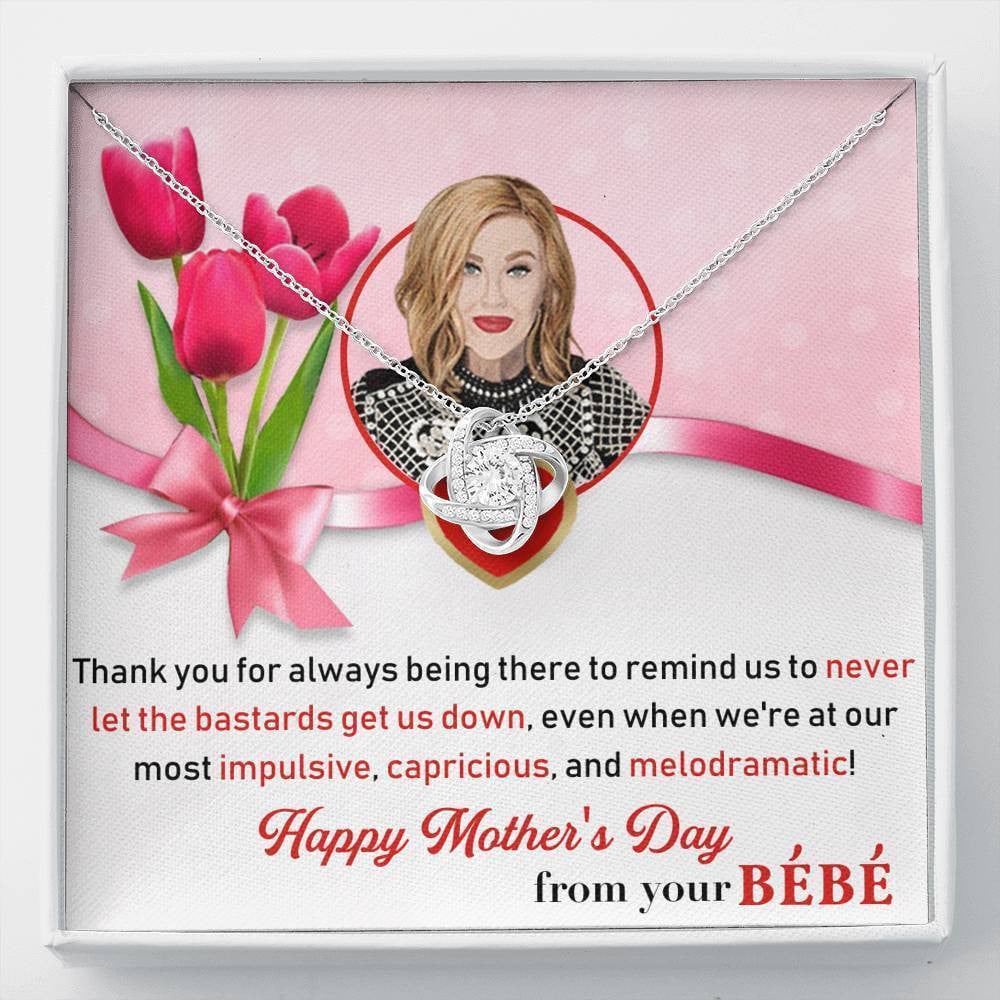 For Mom - Mother's Day Gift - Love Knot Necklace Birthday Love Messages Gift Ideas For Her
