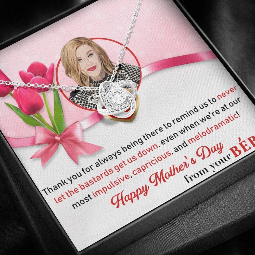 For Mom - Mother's Day Gift - Love Knot Necklace Birthday Love Messages Gift Ideas For Her