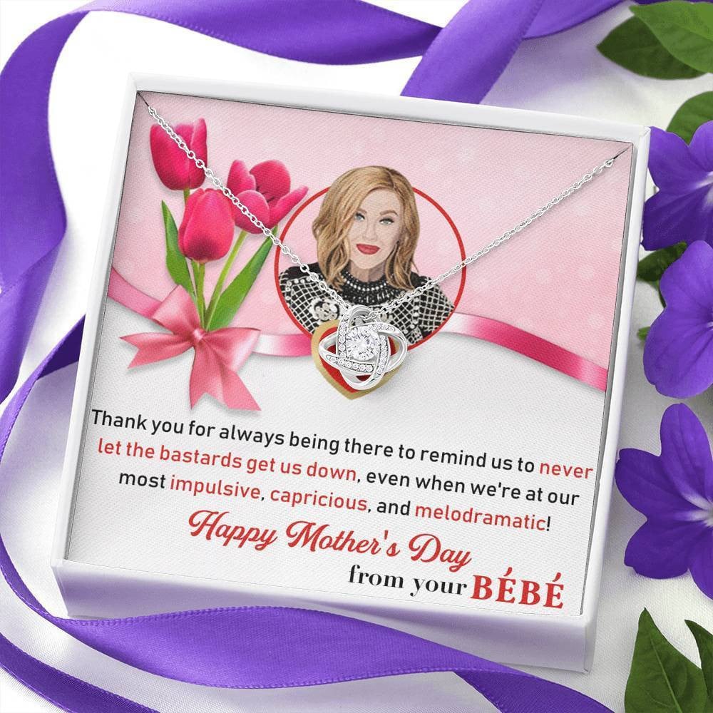 For Mom - Mother's Day Gift - Love Knot Necklace Birthday Love Messages Gift Ideas For Her