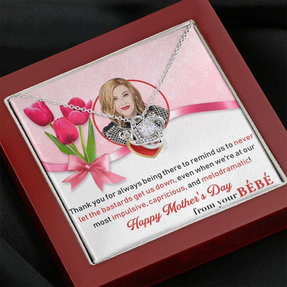 For Mom - Mother's Day Gift - Love Knot Necklace Birthday Love Messages Gift Ideas For Her