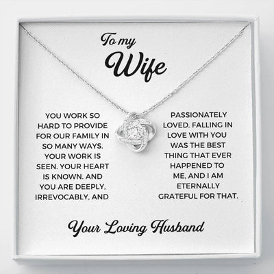 To My Wife - Thank You Gift - Anniversary Gift Ideas For Her, Love Knot Necklace