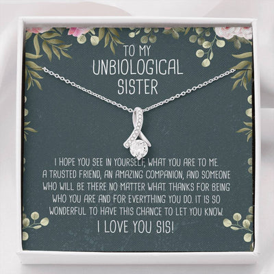 Unbiological Sister Ribbon Drop Pendant Necklace - Alluring Beauty Necklace Gift For Her