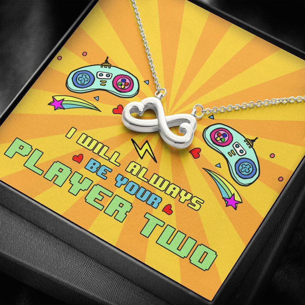 Always Be Your Player 2 - Infinity Hearts Necklace Romantic Gift For Her