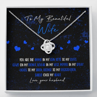Police Wife - Love Knot Necklace Luxury Birthday Gift For Her