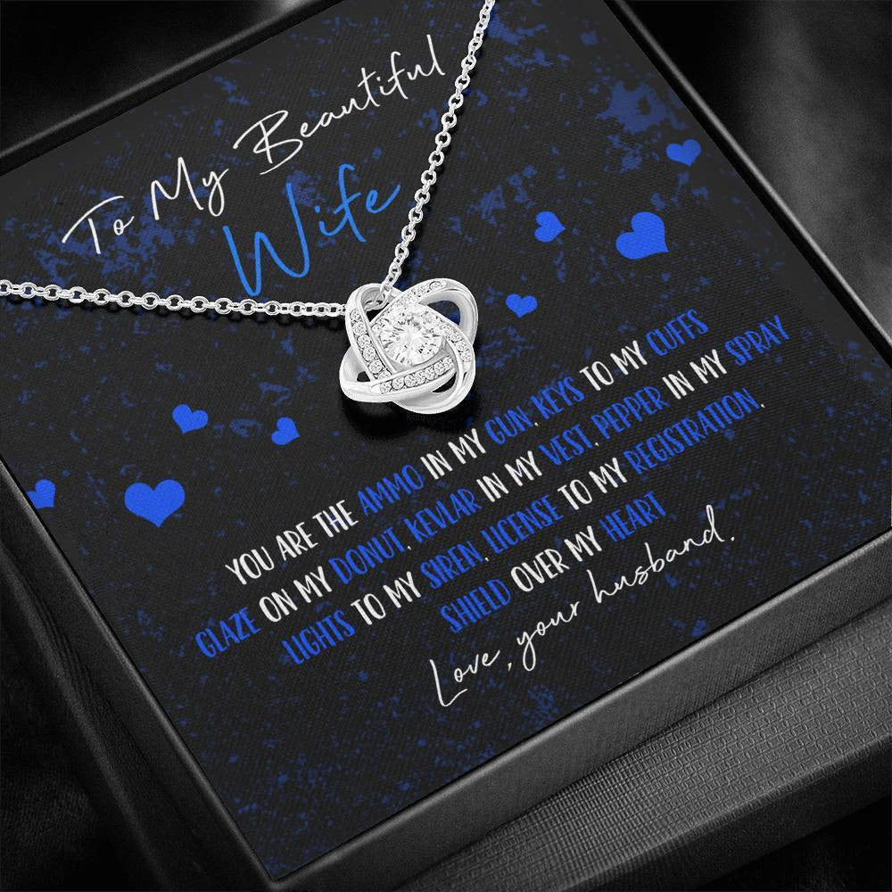 Police Wife - Love Knot Necklace Luxury Birthday Gift For Her