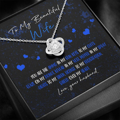 Police Wife - Love Knot Necklace Luxury Birthday Gift For Her