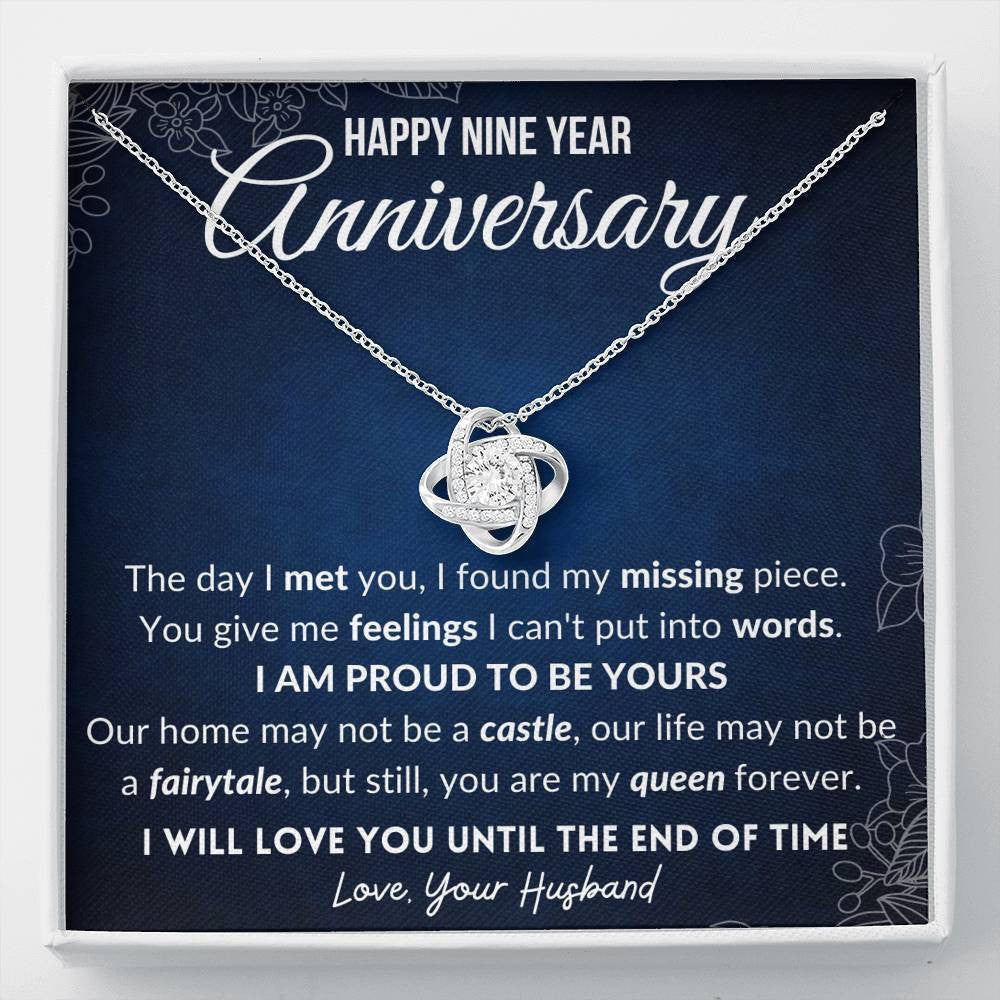 Anniversary Gifts For Her, 9th Wedding Anniversary Gifts For Wife - Love Knot Necklace
