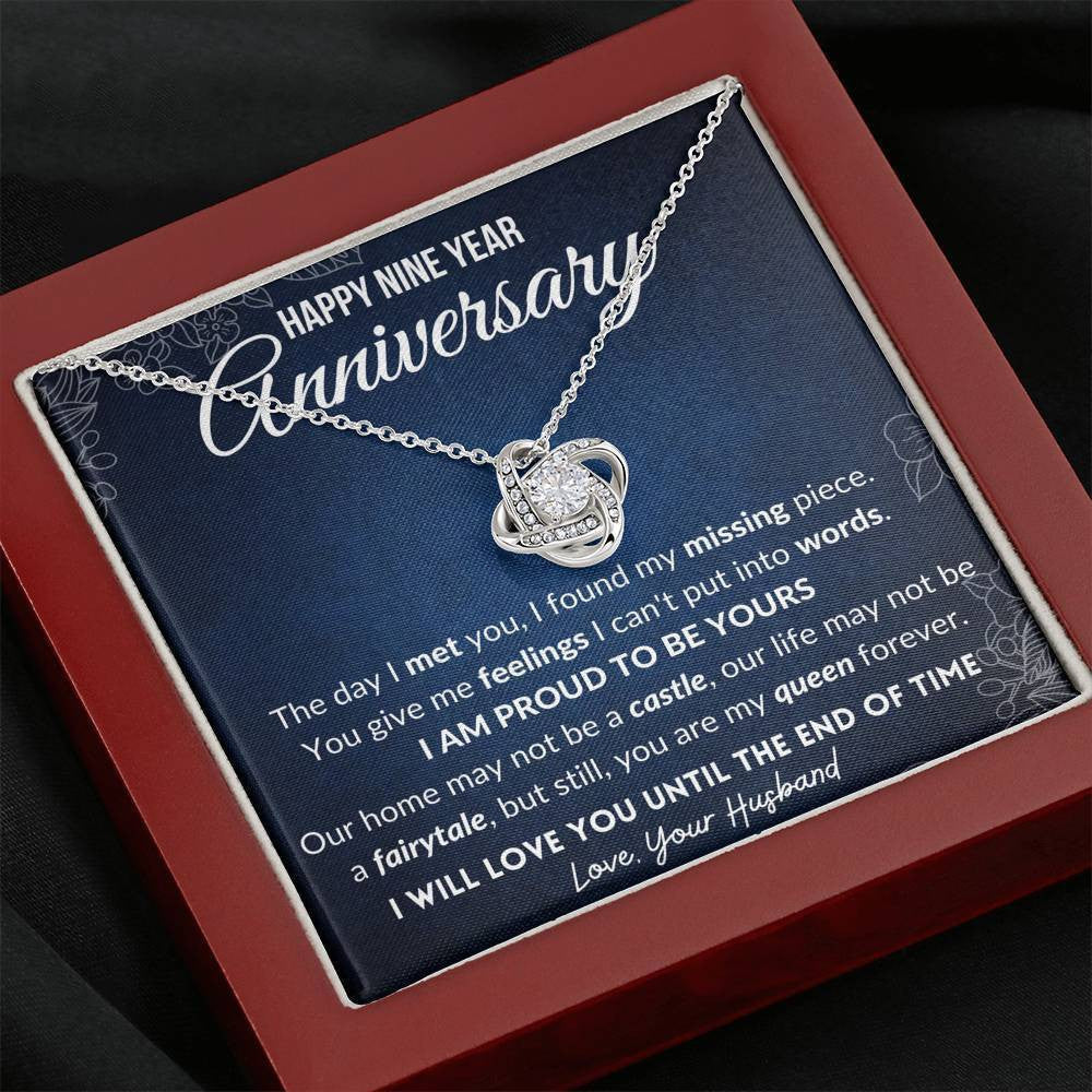 Anniversary Gifts For Her, 9th Wedding Anniversary Gifts For Wife - Love Knot Necklace
