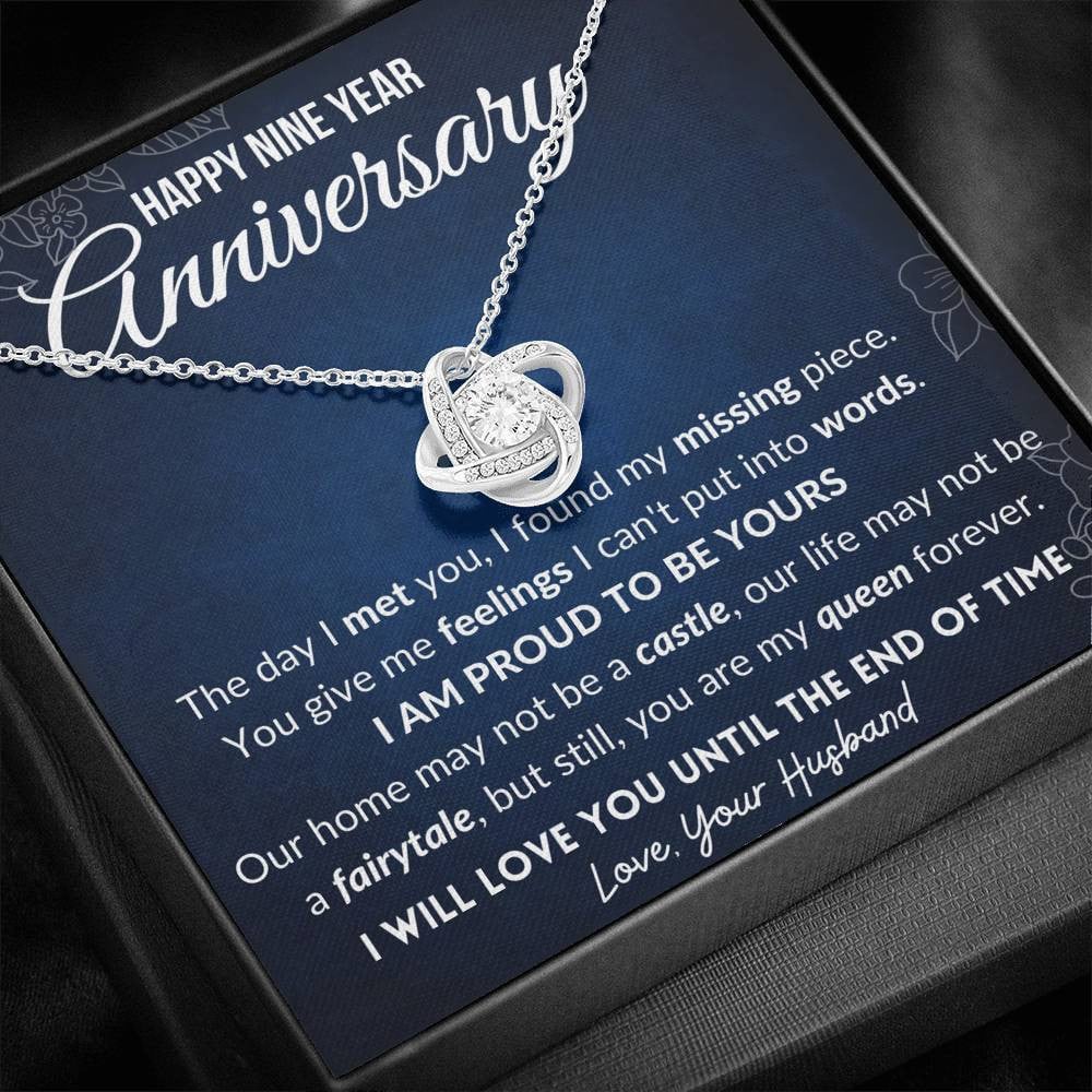 Anniversary Gifts For Her, 9th Wedding Anniversary Gifts For Wife - Love Knot Necklace