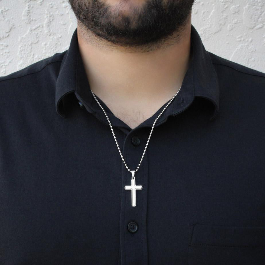 To My Man, I Love You Forever & Always - Gift For Him - Artisan Cross Necklace