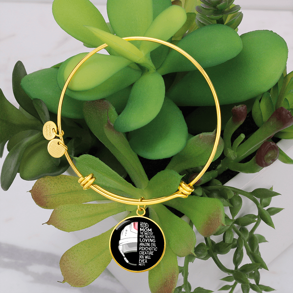 Meanful Gifts Hockey Mom Bracelet - Luxury Circle Bangle Bracelet Gift Idea