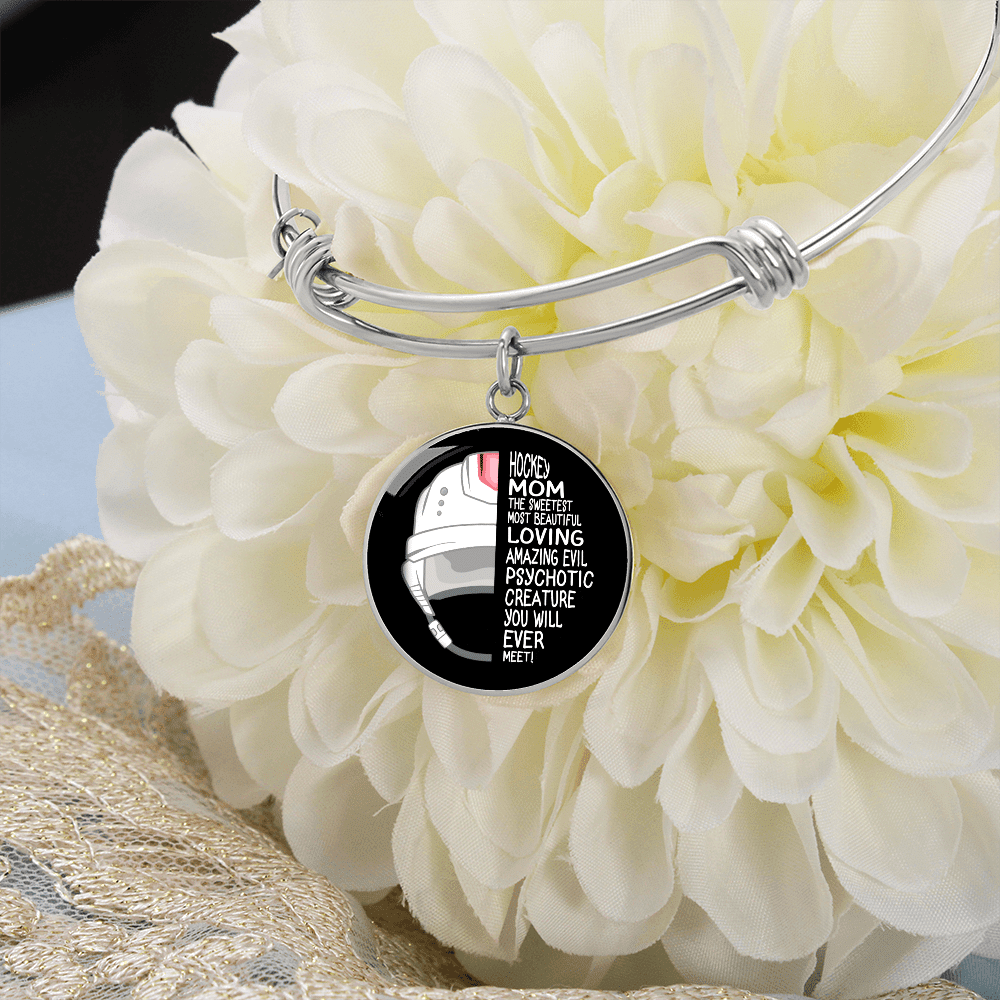 Meanful Gifts Hockey Mom Bracelet - Luxury Circle Bangle Bracelet Gift Idea