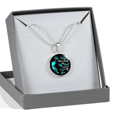 Your Wings Were Ready Son Necklace - Circle Pendant Necklace Gift For Him
