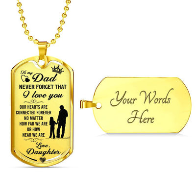 Father's Day Dog Tag from Daughter, Gift For Fathers Day Personalised Dog Tag, Custom Dog Tags For Men