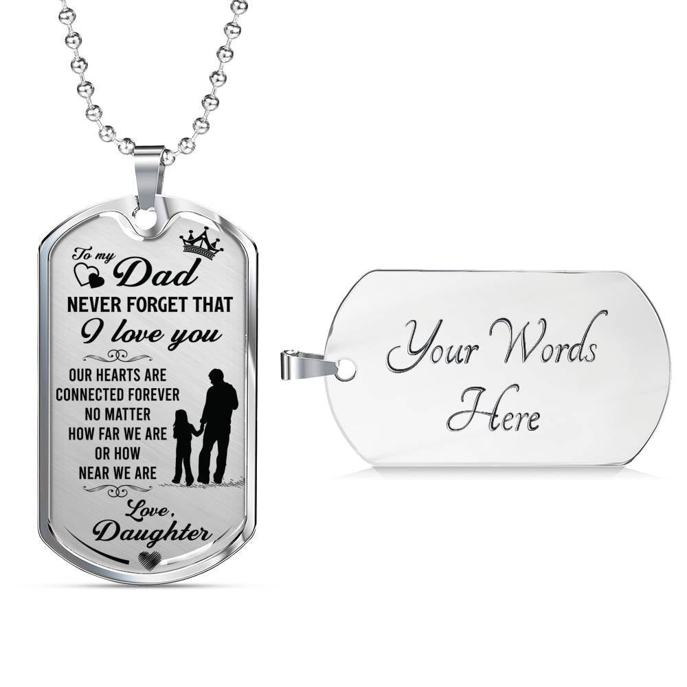 Father's Day Dog Tag from Daughter, Gift For Fathers Day Personalised Dog Tag, Custom Dog Tags For Men