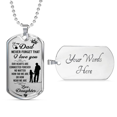 Father's Day Dog Tag from Daughter, Gift For Fathers Day Personalised Dog Tag, Custom Dog Tags For Men