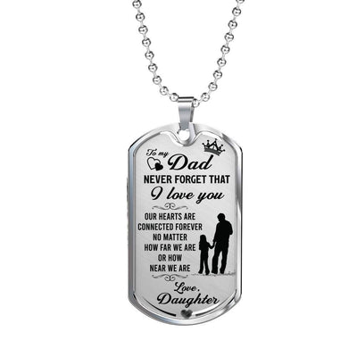 Father's Day Dog Tag from Daughter, Gift For Fathers Day Personalised Dog Tag, Custom Dog Tags For Men