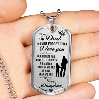 Father's Day Dog Tag from Daughter, Gift For Fathers Day Personalised Dog Tag, Custom Dog Tags For Men