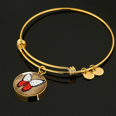 Polish Flag Butterfly Bracelet - Luxury Circle Bangle Bracelet Gift Idea