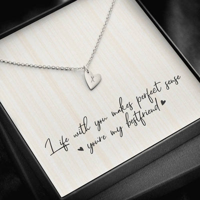 Life With You Makes Perfect Sense Youre M Bestfriend Bestie Ever - Sweetest Hearts Necklace Gift For Her Friend Birthday