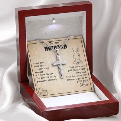 To My Husband: Great Men Still Exist - Necklace For Husband - Artisan Cross Necklace
