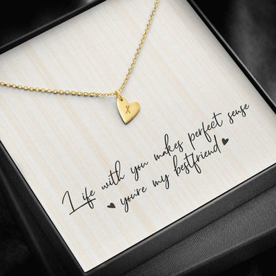 Life With You Makes Perfect Sense Youre M Bestfriend Bestie Ever - Sweetest Hearts Necklace Gift For Her Friend Birthday