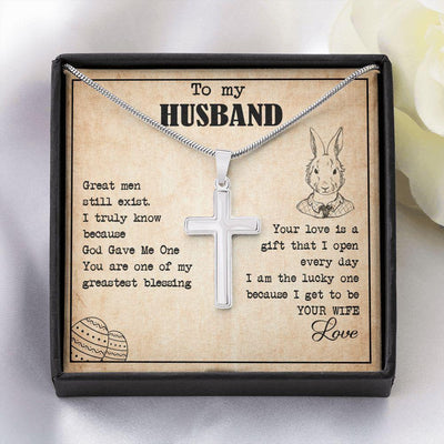To My Husband: Great Men Still Exist - Necklace For Husband - Artisan Cross Necklace