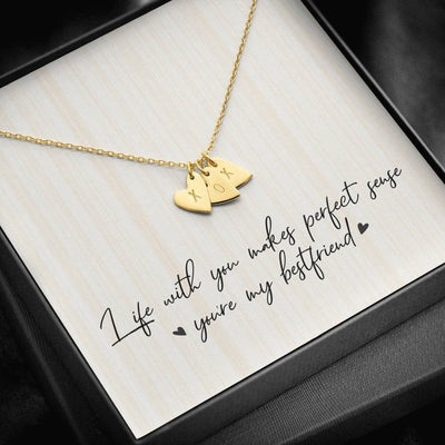 Life With You Makes Perfect Sense Youre M Bestfriend Bestie Ever - Sweetest Hearts Necklace Gift For Her Friend Birthday