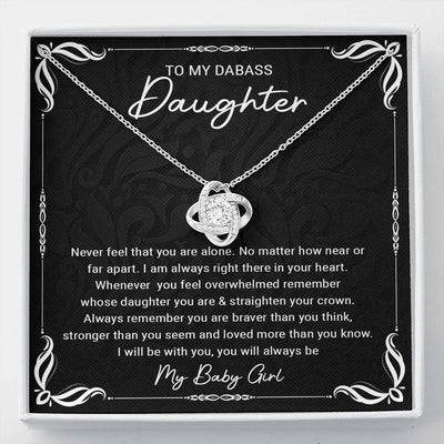 Love Knot Necklace, Gift For Daughter, I Will Be With You
