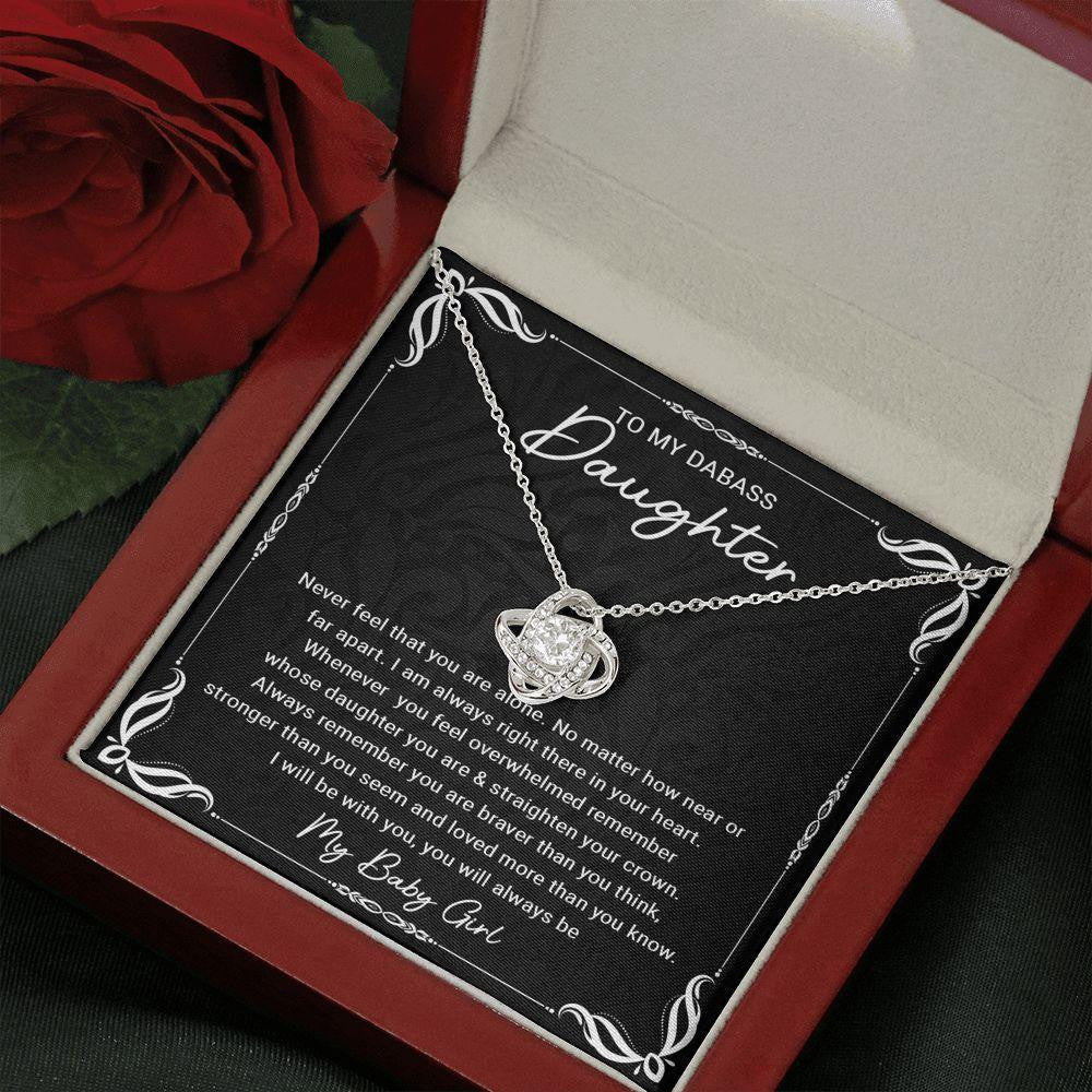 Love Knot Necklace, Gift For Daughter, I Will Be With You