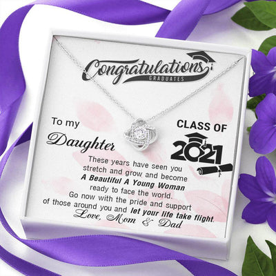 Happy Graduation Little Girl, Class Of 2022 Let Your Life Take Flight - Love Knot Necklace