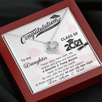 Happy Graduation Little Girl, Class Of 2022 Let Your Life Take Flight - Love Knot Necklace