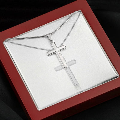 To My Son - I Love You, Gift To Son,  Cross Necklace Gift From Mom Dad
