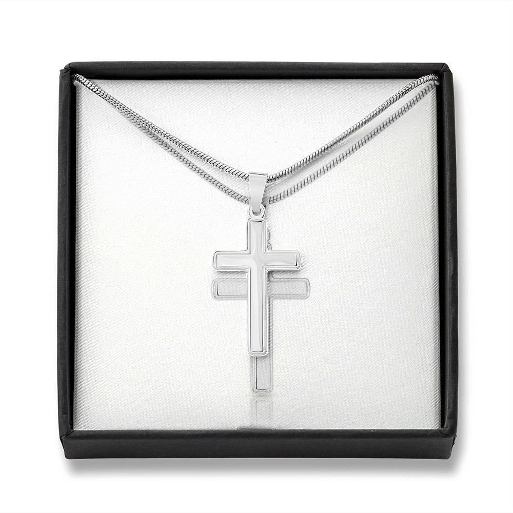 To My Son - I Love You, Gift To Son,  Cross Necklace Gift From Mom Dad