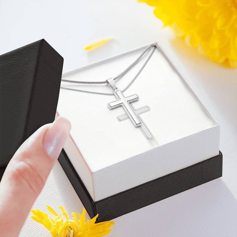To My Son - I Love You, Gift To Son,  Cross Necklace Gift From Mom Dad