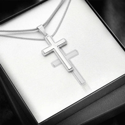 To My Son - I Love You, Gift To Son,  Cross Necklace Gift From Mom Dad