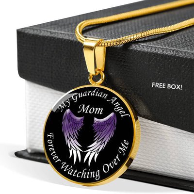 Mom Guardian Angel Necklace - Luxury Circle Pendant Necklace Perfect Gift Idea For Her/Him