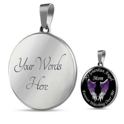 Mom Guardian Angel Necklace - Luxury Circle Pendant Necklace Perfect Gift Idea For Her/Him