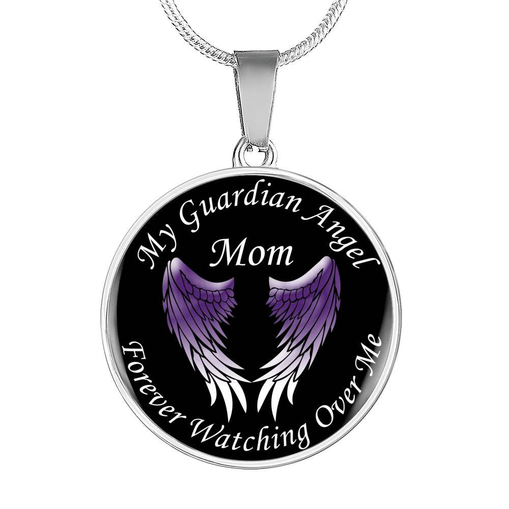 Mom Guardian Angel Necklace - Luxury Circle Pendant Necklace Perfect Gift Idea For Her/Him