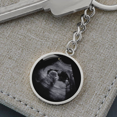 Personalized Photo Keychain For Dads To Be From The Bump - Circle Keychain Gift Idea