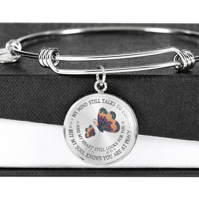 My Mind Still Talks To You, Butterfly, Luxury Bangle - Luxury Circle Bangle Bracelet Gift Idea