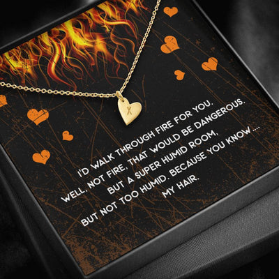Gift For Firefingter Wife, Girlfriend - Walk Through Fire Special Gift For Wife - Sweetest Hearts Necklace Gift For Her