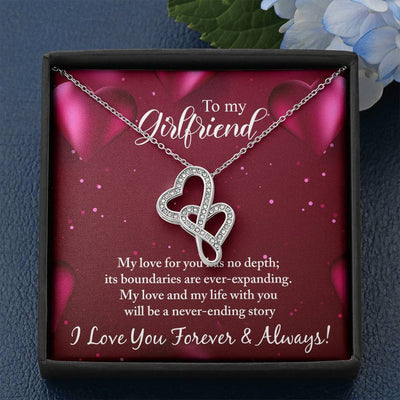 To My Girlfriend - Never Ending Love Story Double Heart Necklace