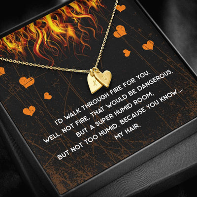 Gift For Firefingter Wife, Girlfriend - Walk Through Fire Special Gift For Wife - Sweetest Hearts Necklace Gift For Her