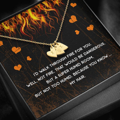 Gift For Firefingter Wife, Girlfriend - Walk Through Fire Special Gift For Wife - Sweetest Hearts Necklace Gift For Her
