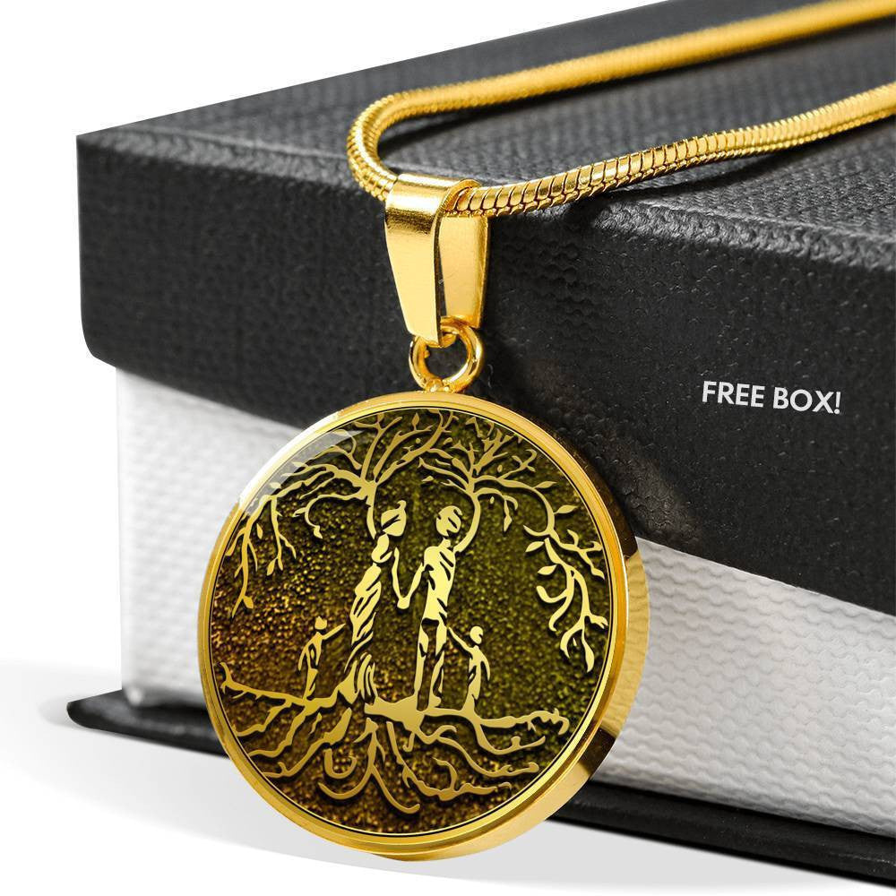 Family Tree Of Life Circle Necklace - Circle Pendant Necklace