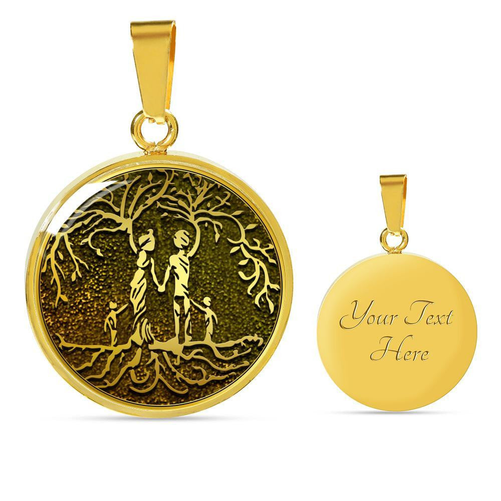Family Tree Of Life Circle Necklace - Circle Pendant Necklace