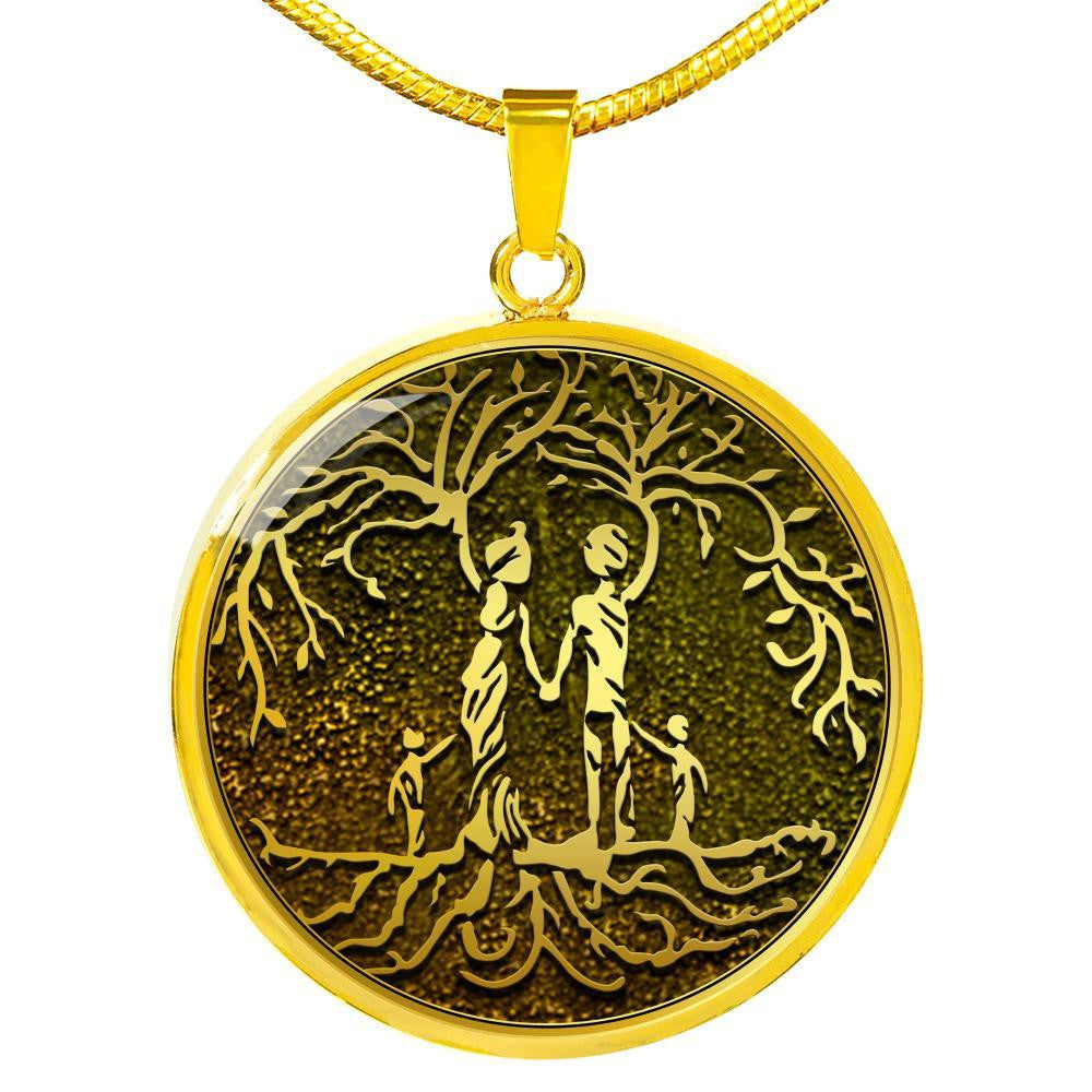 Family Tree Of Life Circle Necklace - Circle Pendant Necklace