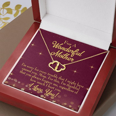 To My Mom Sorry Mom Eternal Love 10K Solid Gold Heart Necklace Gift Set Diamonds Everlasting Love Luxury Box Gift From Him