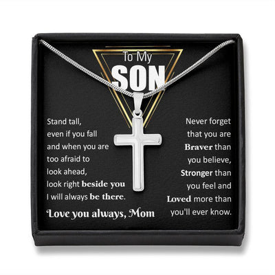 Cross Necklace, Gift For Son, I Will Always Be There , Gift From Dad Mom